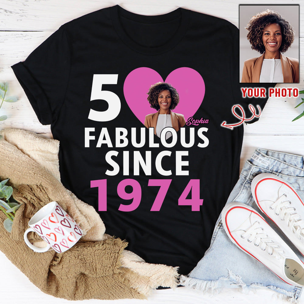 Chapter 50, Fabulous Since 1974 50th Birthday Unique T Shirt For Woman, Her Gifts For 50 Years Old , Turning 50 Birthday Cotton Shirt - HCT