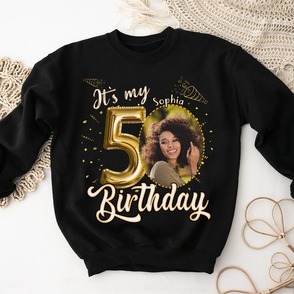 Custom Face Photo 50&#39;s Birthday Shirt, 50th Birthday Unique T Shirt For Woman, Custom Birthday Shirt, Her Gifts For 50 Years Old , Turning 50 Birthday Cotton Shirt-YPT-HCT