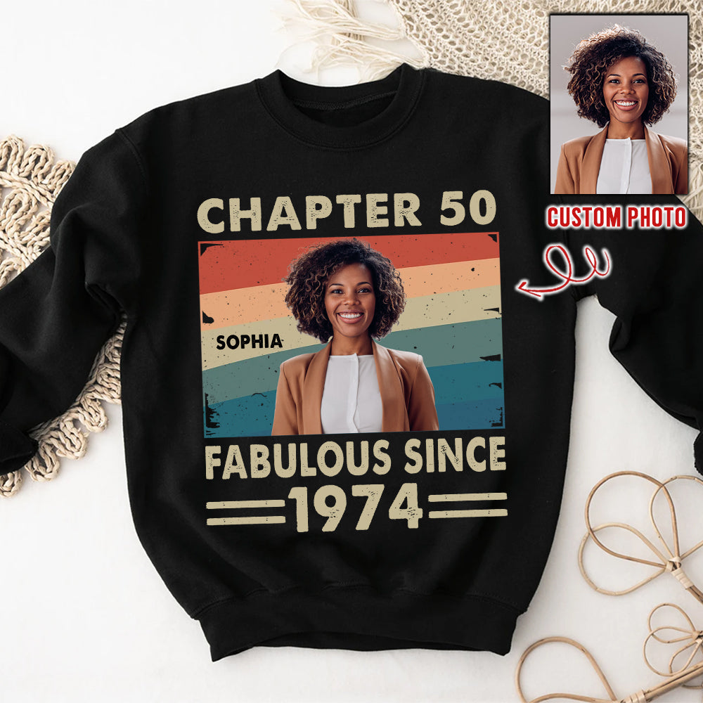 Chapter 50, Fabulous Since 1974 50th Birthday Unique T Shirt For Woman, Her Gifts For 50 Years Old , Turning 50 Birthday Cotton Shirt - HCT
