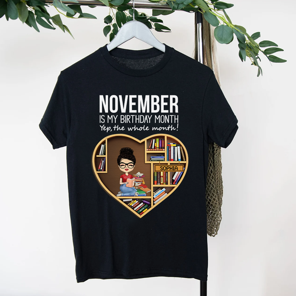 November Birthday Shirt, Custom Birthday Shirt, Queens Are Born In November, Who loves Book