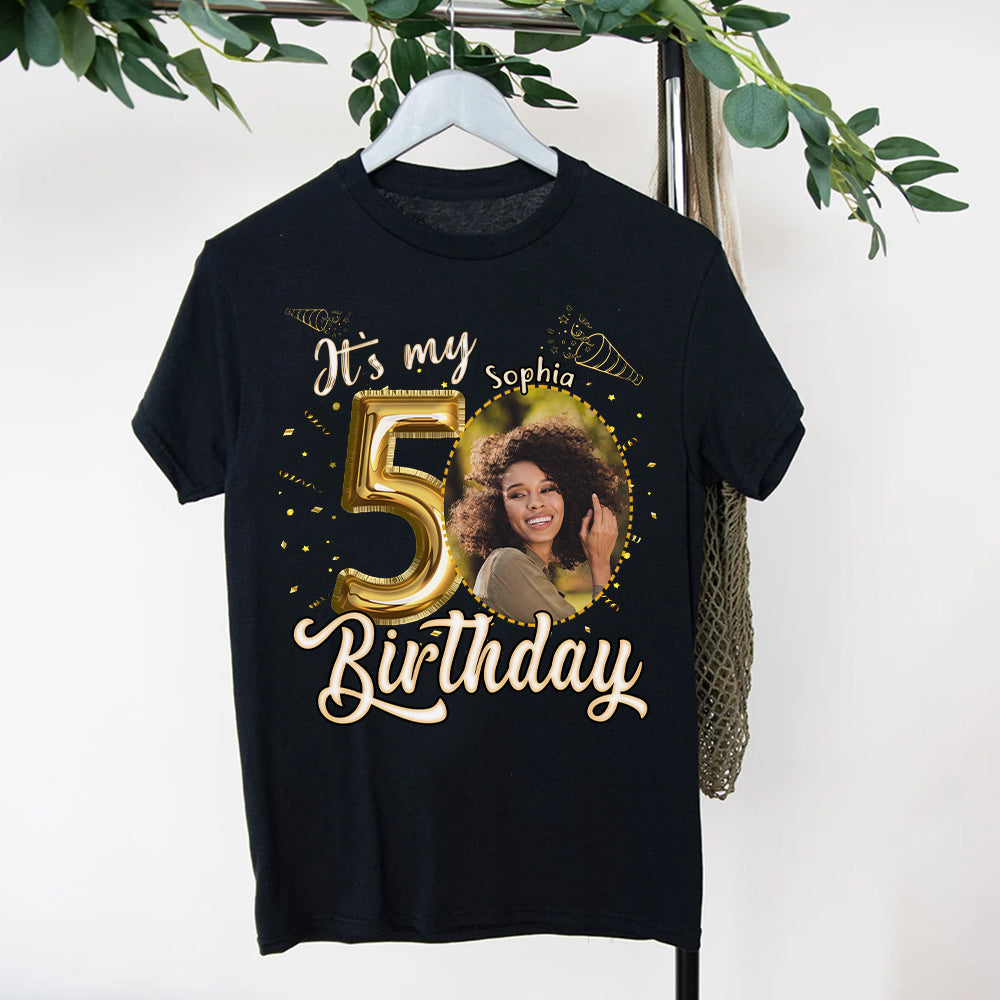 Custom Face Photo 50&#39;s Birthday Shirt, 50th Birthday Unique T Shirt For Woman, Custom Birthday Shirt, Her Gifts For 50 Years Old , Turning 50 Birthday Cotton Shirt-YPT-HCT