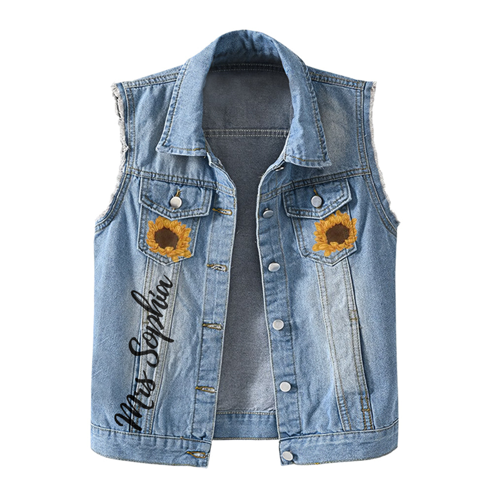Premium Log Denim Vest - November Birthday Gifts, Custom Birthday Gift, Queens Are Born In November