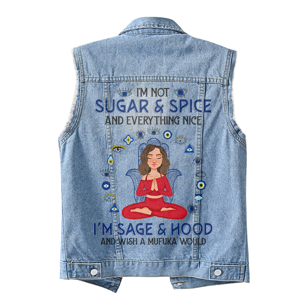 Premium Log Denim Vest - Gift For Women,  Denim Vest  Yoga,  Yoga Lover