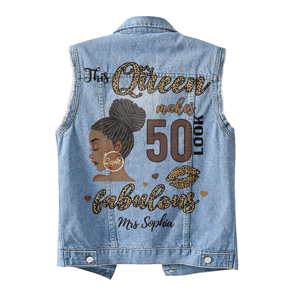 Premium Log Denim Vest - Personalised 50th Birthday Gifts, Gift Ideas 50th Birthday Woman