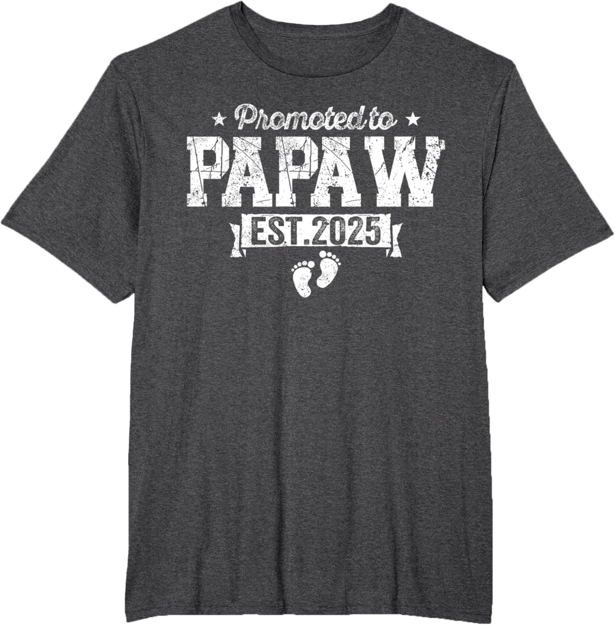 Retro Promoted To Papaw 2025 New Papaw First Father&#39;s Day T-Shirt, Small, Black