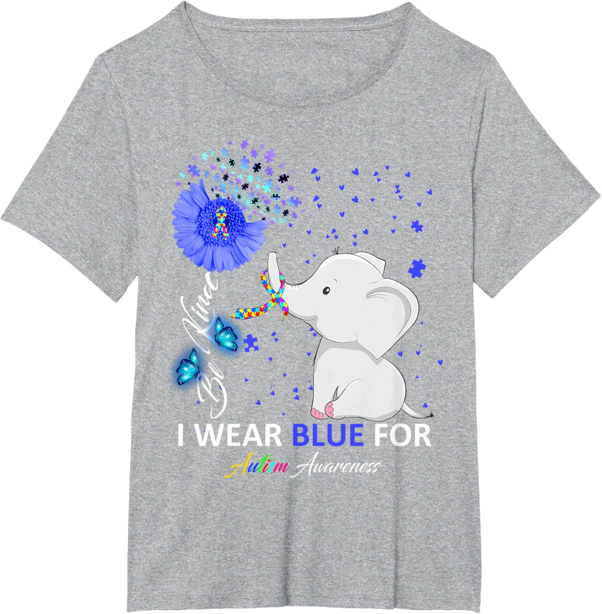 I Wear Blue Autism Awareness - Elephant Autism Awareness