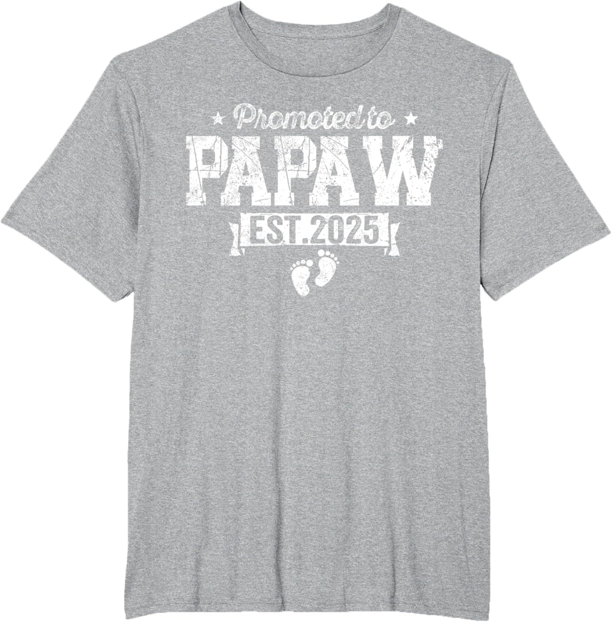 Retro Promoted To Papaw 2025 New Papaw First Father&#39;s Day T-Shirt, Small, Black