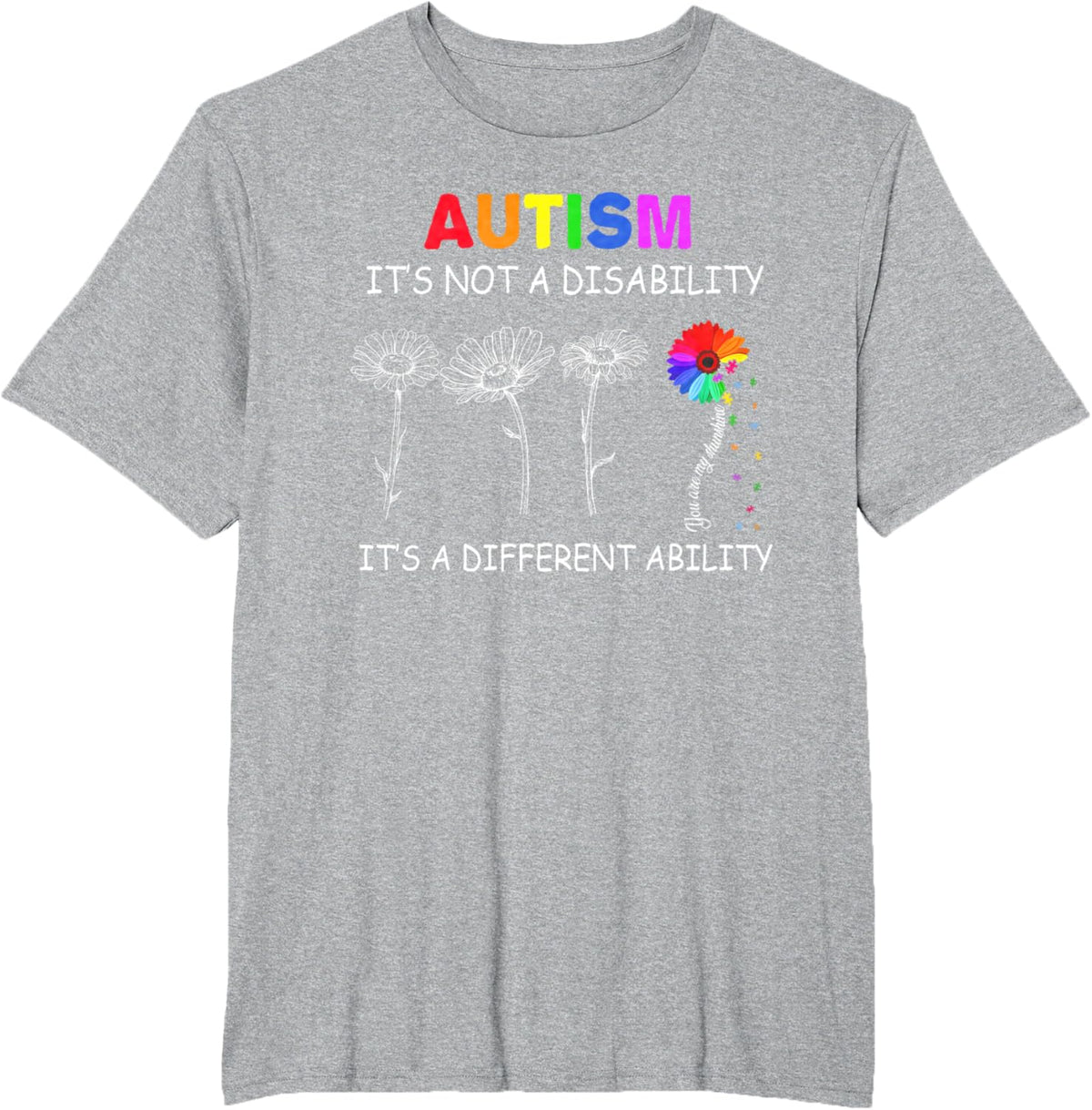 Not a disability its a different ability - Autism Awareness T-Shirt, Black