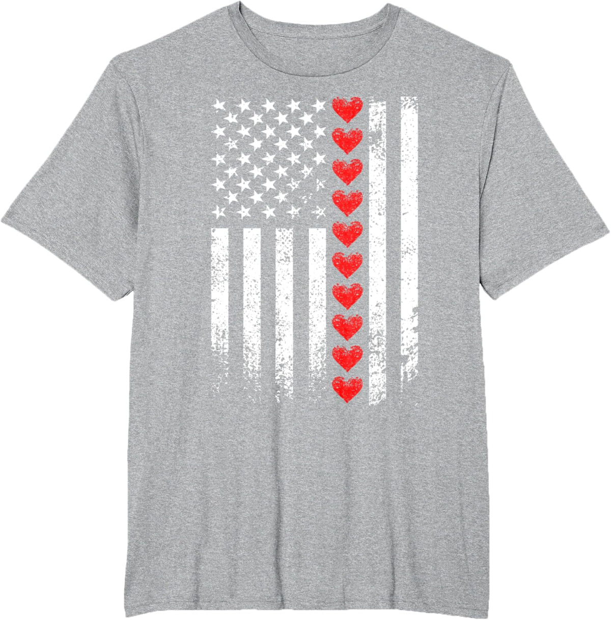 Vintage Valentines Day American Flag Hearts Mens Boys Kids