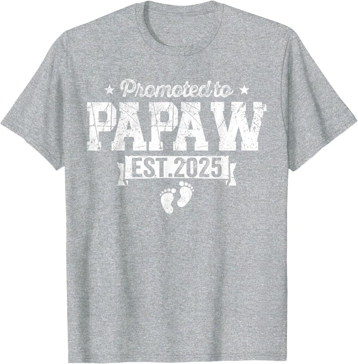 Retro Promoted To Papaw 2025 New Papaw First Father&#39;s Day T-Shirt, Small, Black