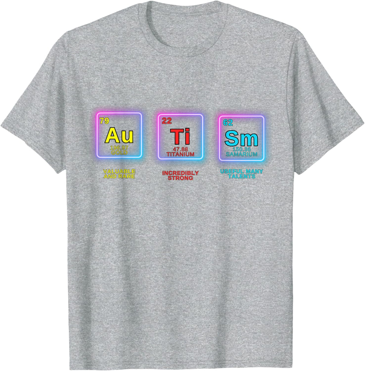 Autism Awareness Kids Women Men Elements Periodic Table ASD
