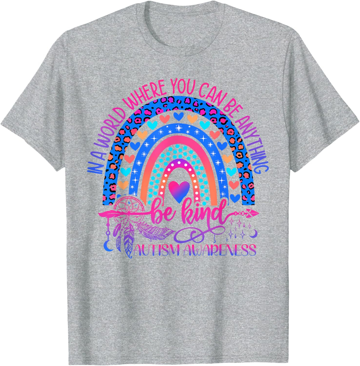 Autism Awareness Be Kind Leopard Rainbow Choose Kindness