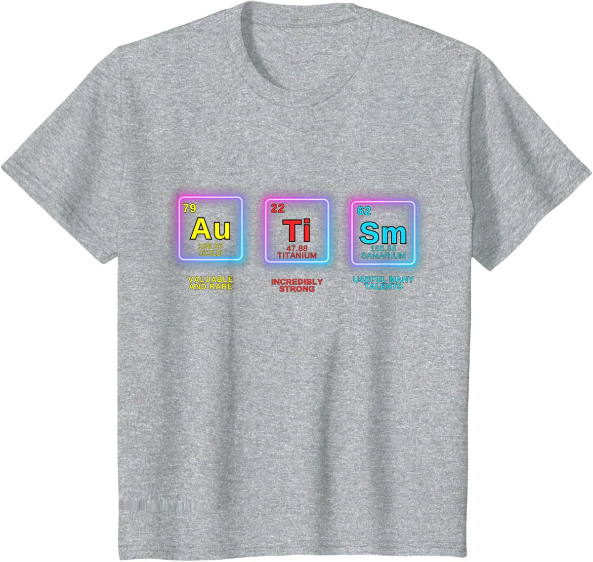Autism Awareness Kids Women Men Elements Periodic Table ASD
