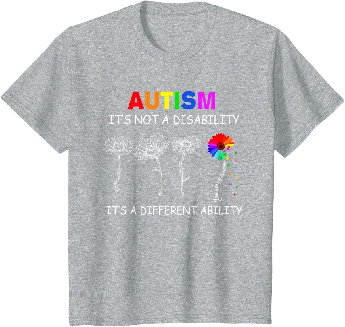 Not a disability its a different ability - Autism Awareness T-Shirt, Black
