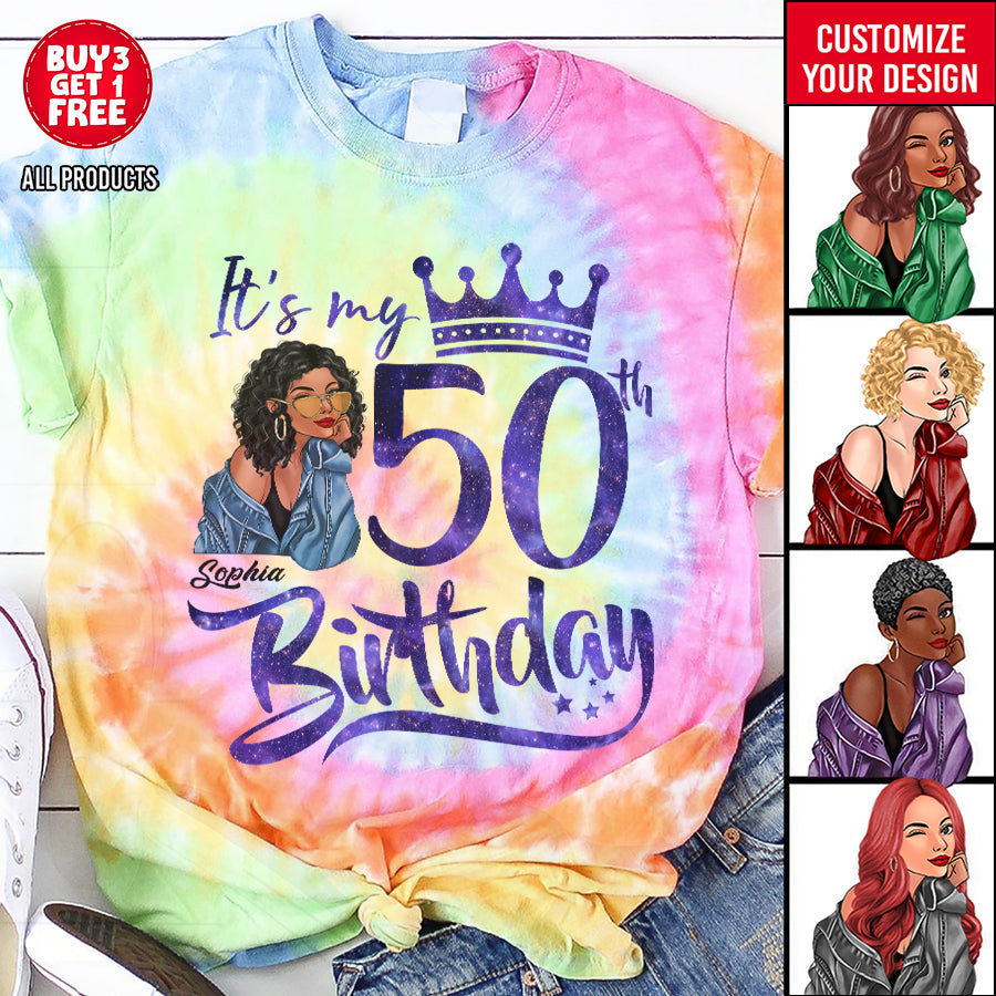 50th Birthday Shirts, Custom Birthday Shirts, Turning 50 Shirt, Gifts For Women Turning 50, 50 And Fabulous Shirt-YPT-HCT