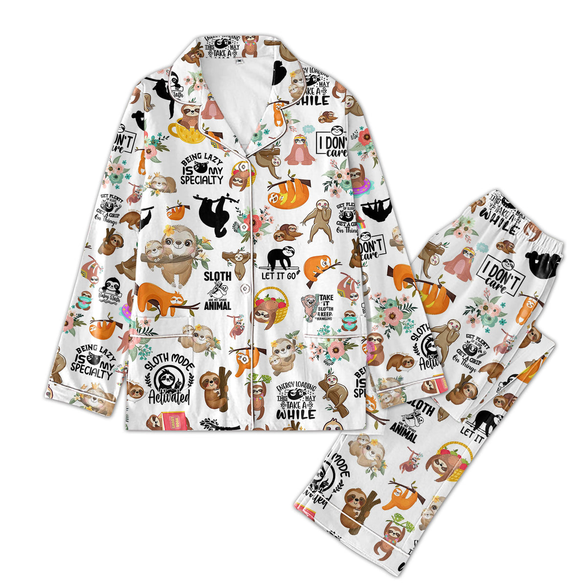 Premium Pajamas Set - Gift For Sloth Lovers