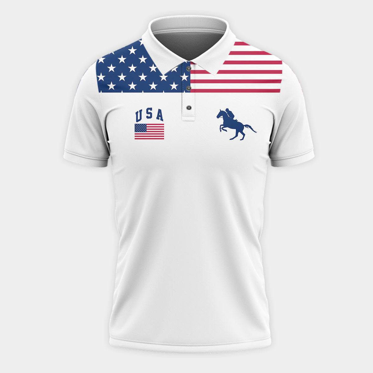 Horse Racing US Flag Polo