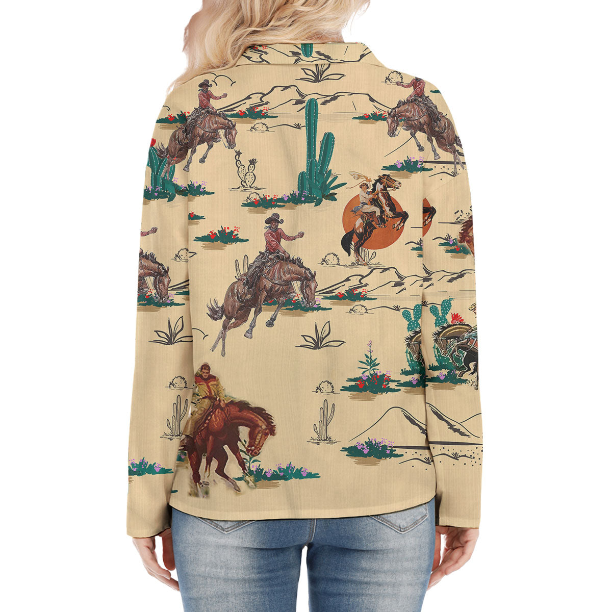 Cowboy Horse Riding Casual Shirt for Woman