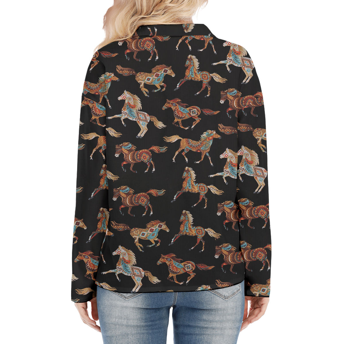 Cowboy Horse Pattern Casual Shirt