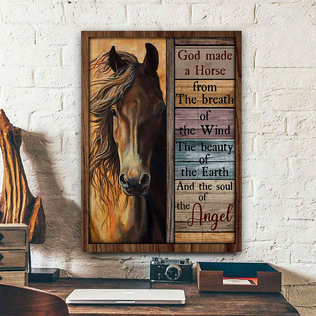 God Made A Horse From The Breath Of The Wind Canvas With Frame