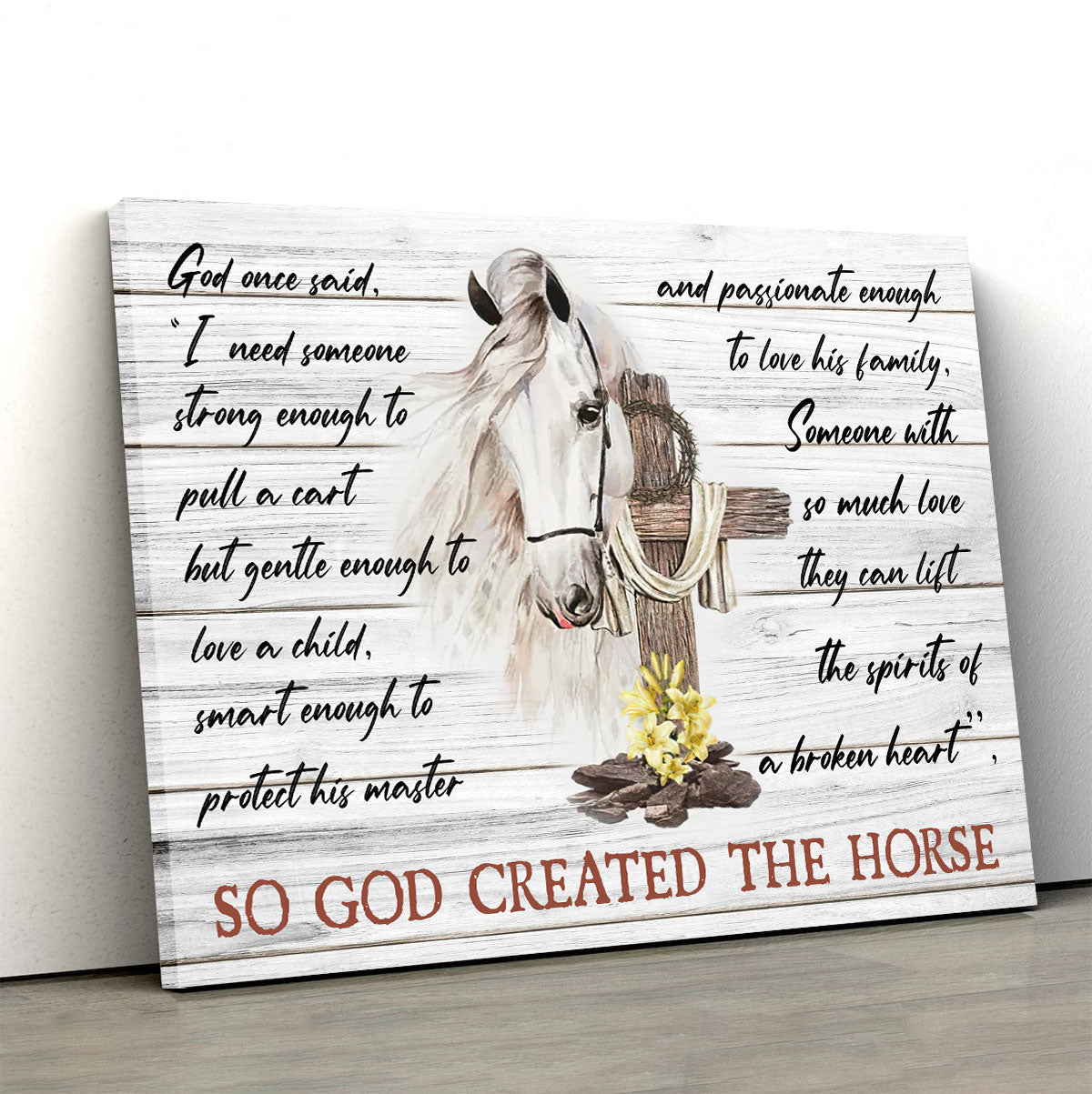 So God Created The Horse Canvas With Frame