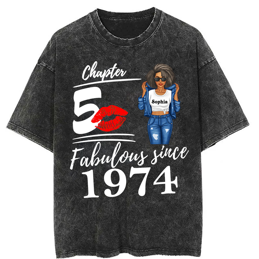 Chapter 50, Fabulous Since 1974 50th Birthday Unique T Shirt For Woman, Her Gifts For 50 Years Old , Turning 50 Birthday Cotton Shirt - ALK
