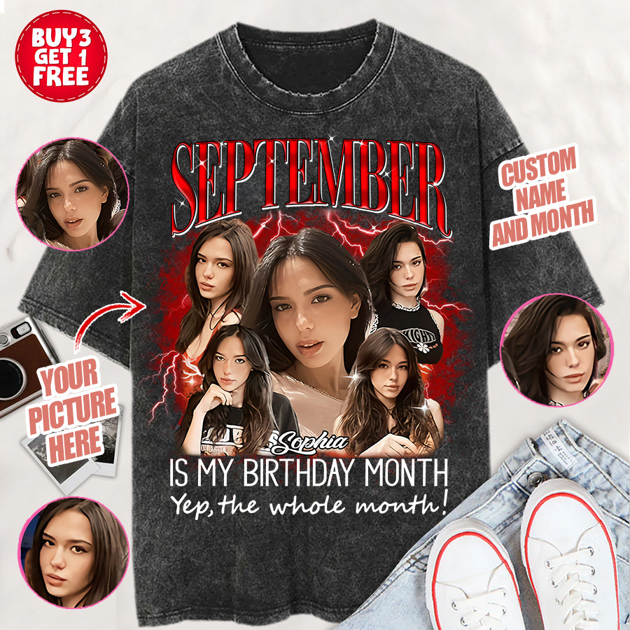 September Birthday Shirt, Custom Birthday Shirt, Queens Born In September, September Birthday Shirts For Woman, September Birthday Gifts, September Is My Birthday Month, Yep The Whole Month-YPT-TLQ