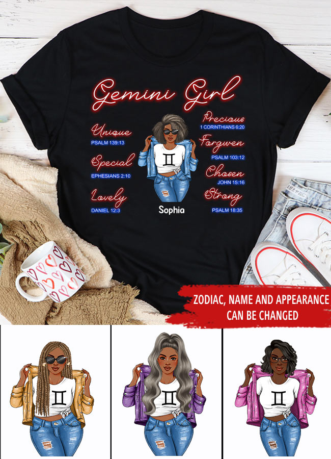 Personalized Birthday Shirts, Zodiac T Shirt, Zodiac Signs Shirt, Gemini Birthday T Shirt, Custom Birthday Gifts