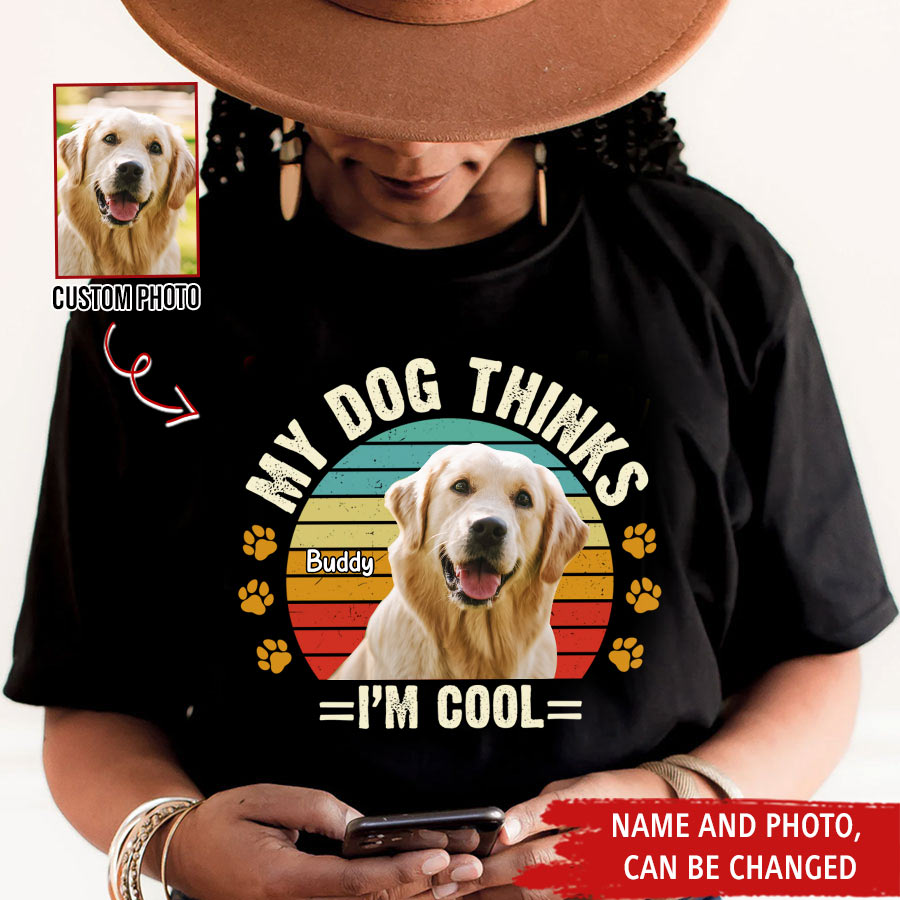 Custom Dog Mom Shirt Customized Dog Photo & Text Personalized Upload Dog Photo Shirt