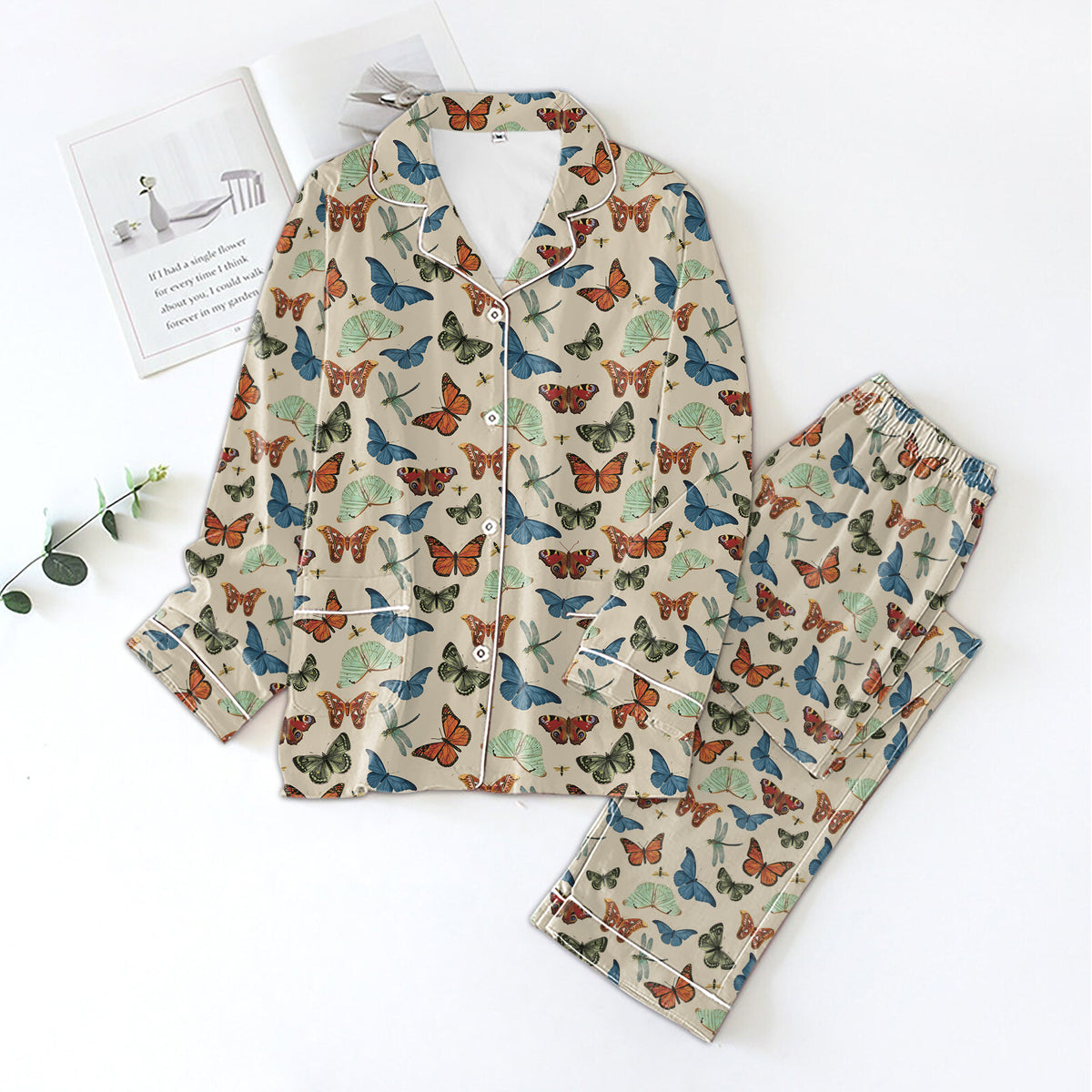 Personalized Women's Pajama Set, Gift For Butterflies Lovers