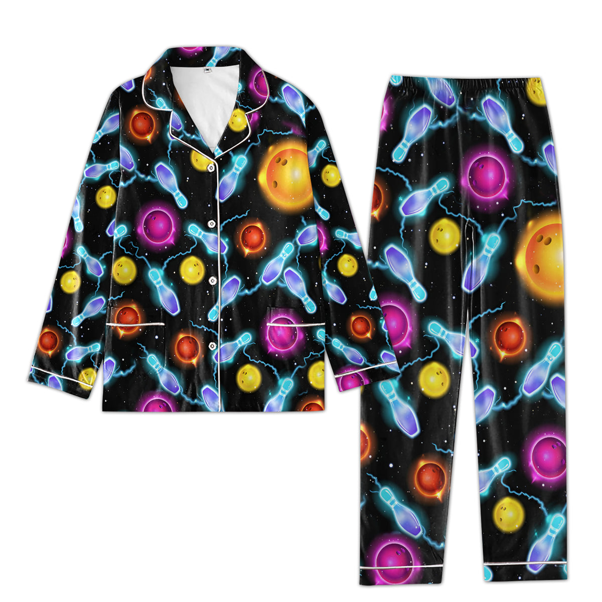 Personalized Women's Pajama Set, Gift For Bowling Lovers