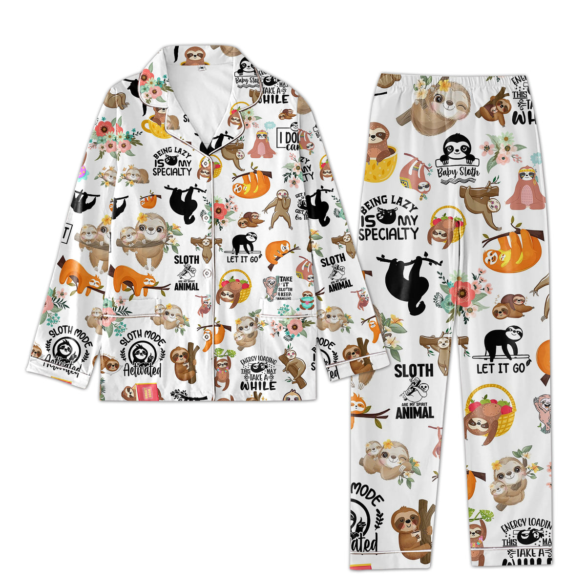 Premium Pajamas Set - Gift For Sloth Lovers