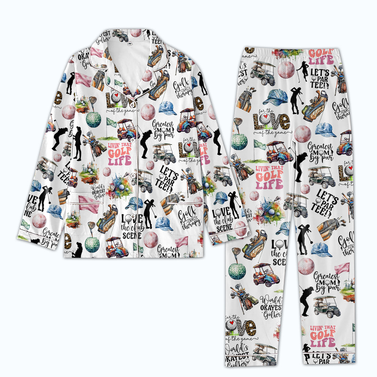 Personalized Women&#39;s Pajama Set, Gift For Golfers