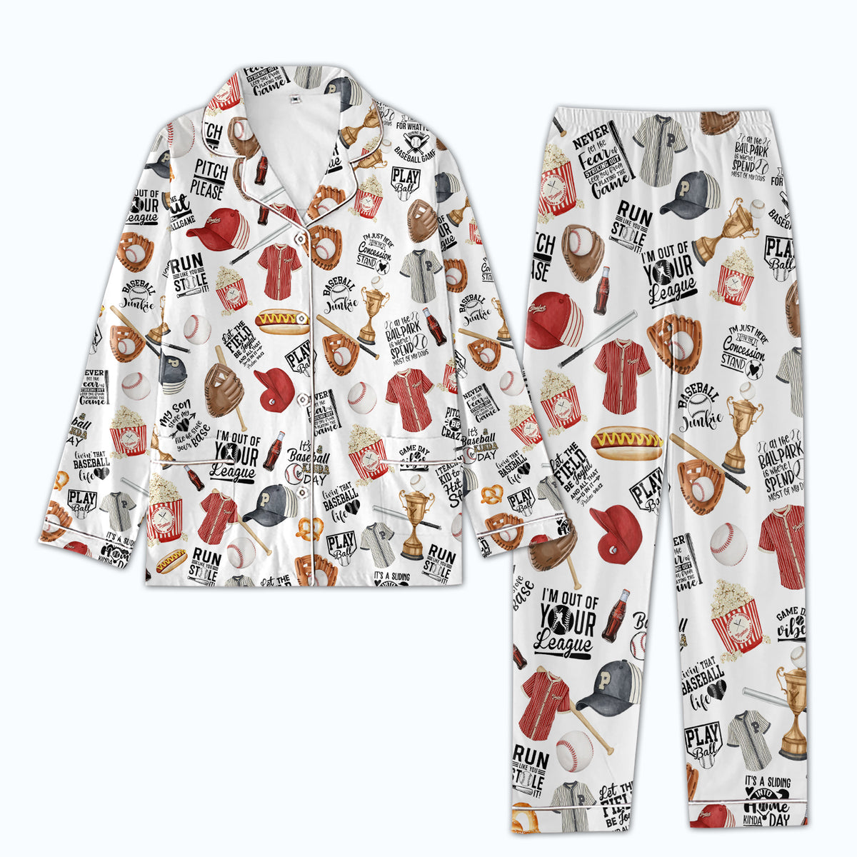 Women&#39;s Pajama Set, Gift For Baseball Lovers