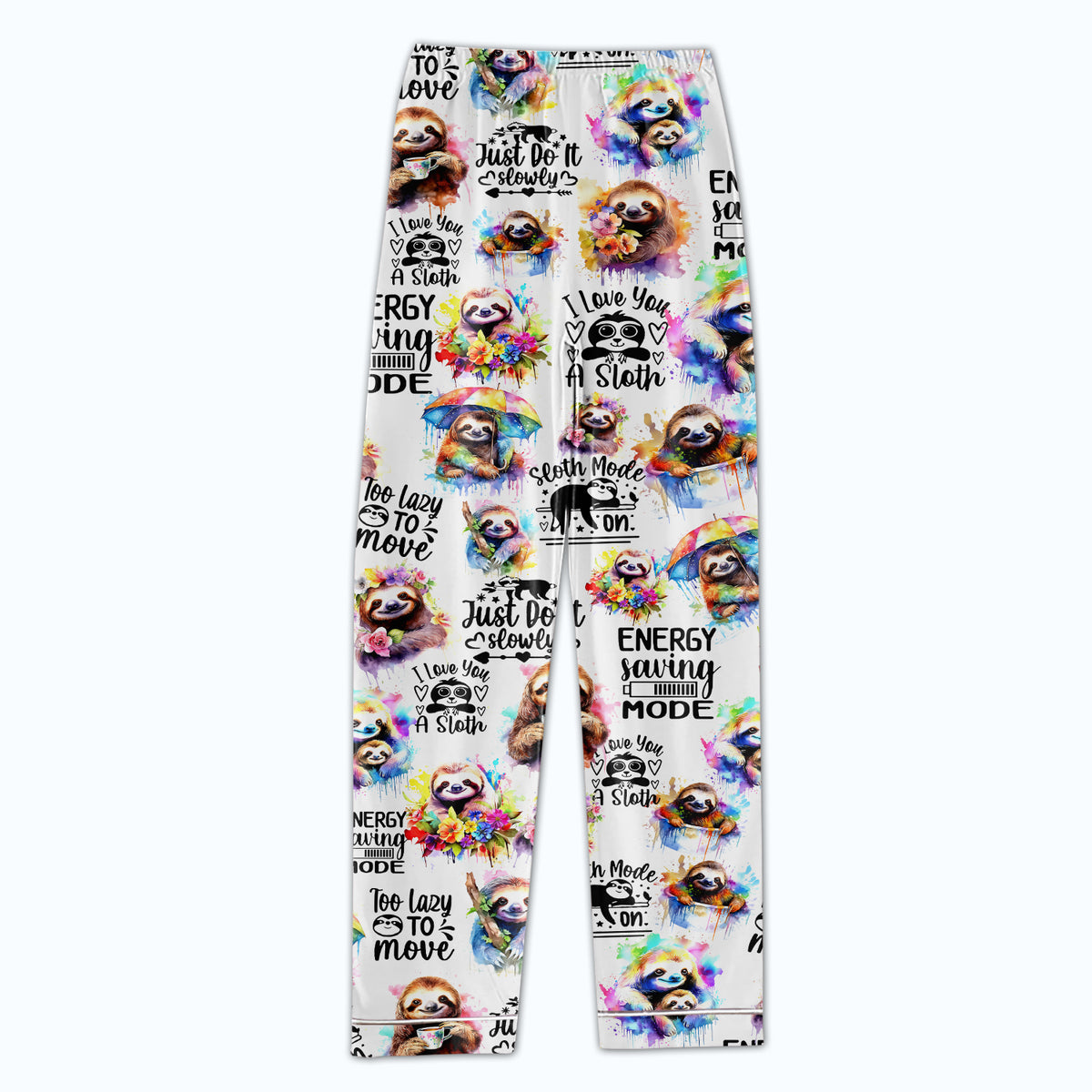 Personalized Women's Pajama Set, Gift For Sloth Lovers