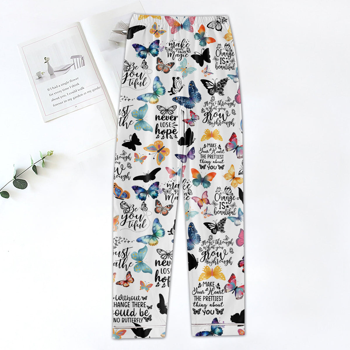 Personalized Women's Pajama Set, Gift For Butterflies Lovers