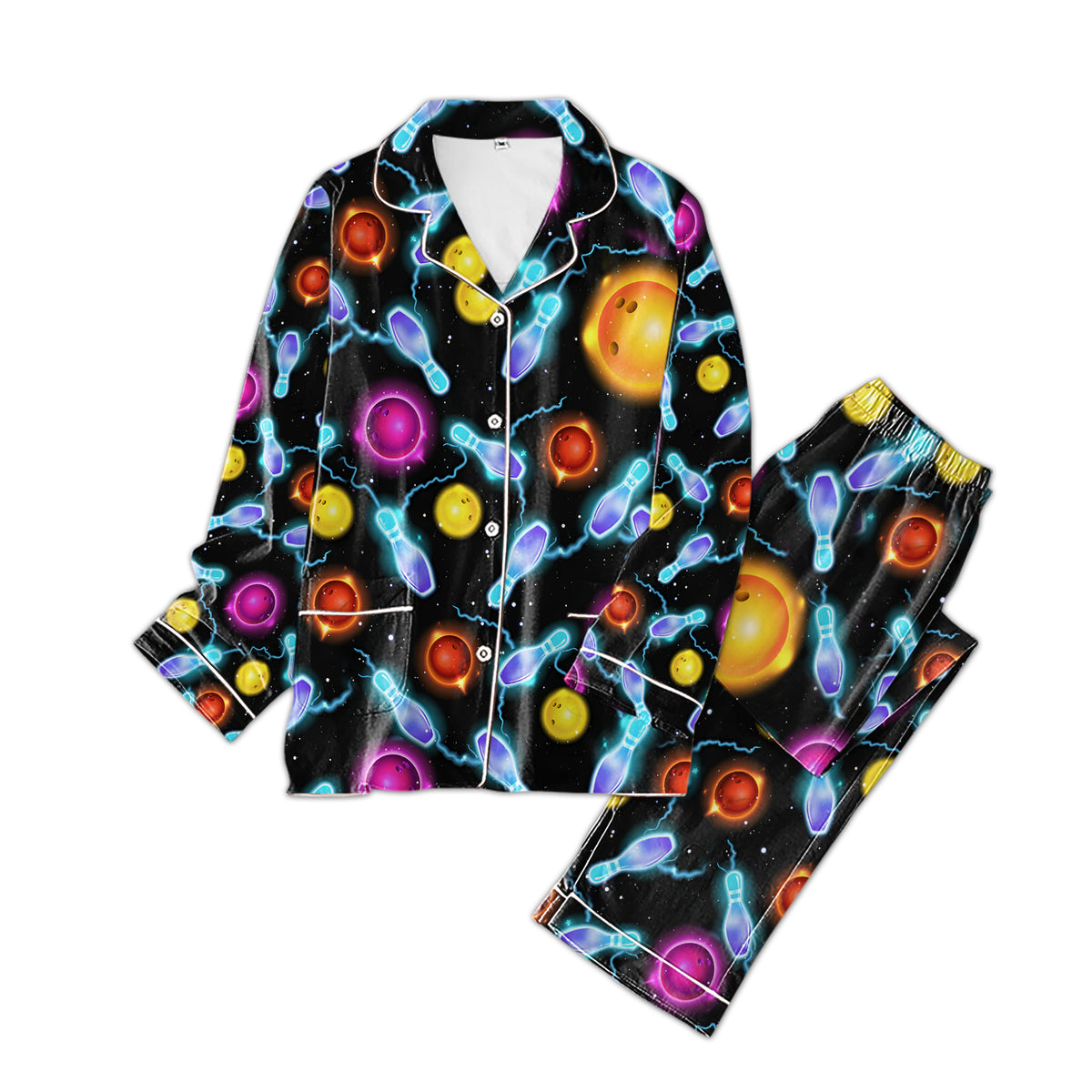 Personalized Women's Pajama Set, Gift For Bowling Lovers