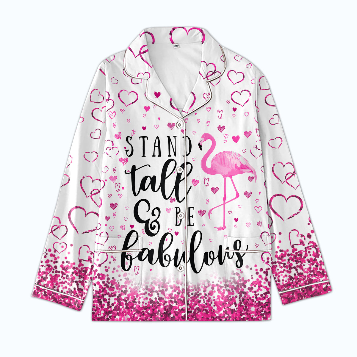 Personalized Women's Pajama Set, Gift For Flamingo Lovers