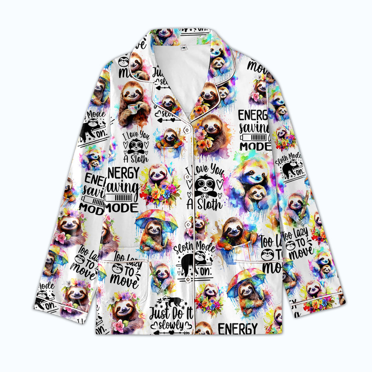 Personalized Women's Pajama Set, Gift For Sloth Lovers