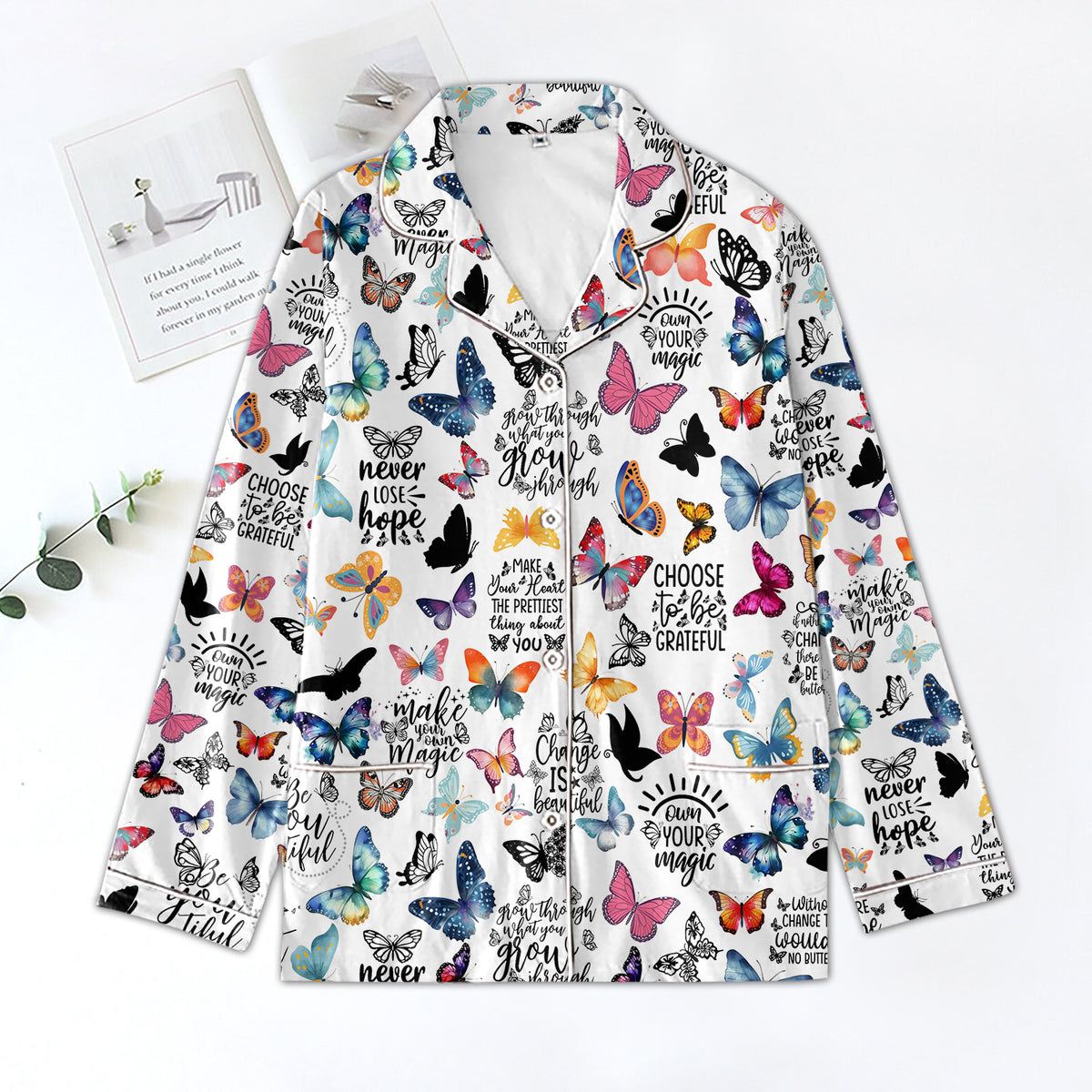 Personalized Women's Pajama Set, Gift For Butterflies Lovers