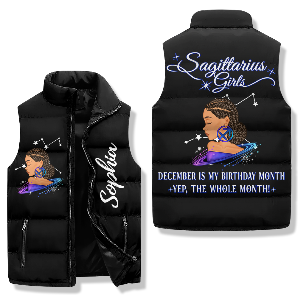 Puffer Vest - Gift For Women, Scorpio Birthday Gifts, Custom Scorpio Gift