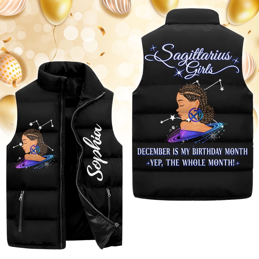 Puffer Vest - Gift For Women, Scorpio Birthday Gifts, Custom Scorpio Gift