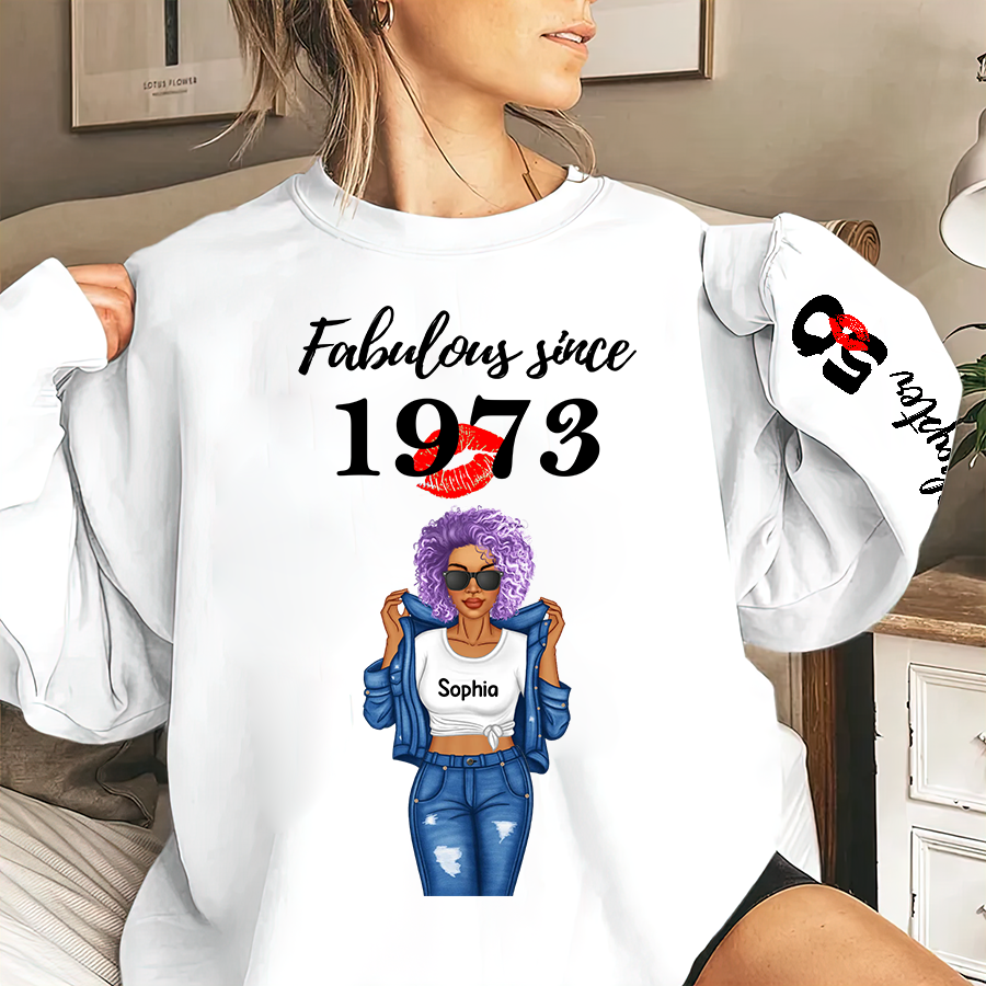 Personalised 50th Birthday Gifts, 50 And Fabulous Sweatshirt, 50th Birthday Shirt Ideas, Gift Ideas 50th Birthday Woman