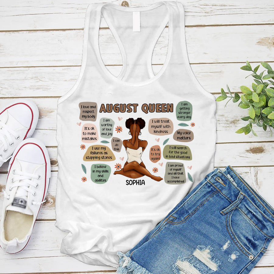 Custom Birthday Shirt, Queen Was Born In August, August Birthday Shirts For Woman, August Birthday Gifts, August Is My Birthday Month