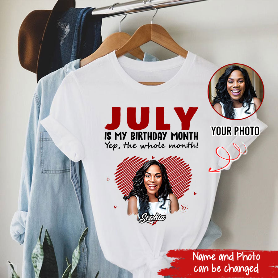 July Birthday Shirt, Custom Birthday Shirt, Queens Born In July, July Birthday Shirts For Woman Custom Photo