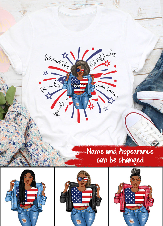 July Birthday Shirt, Custom Birthday Shirt, Queens Born In July, July Birthday Shirts For Woman, July Birthday Gifts, Happy Independence Day T-Shirt