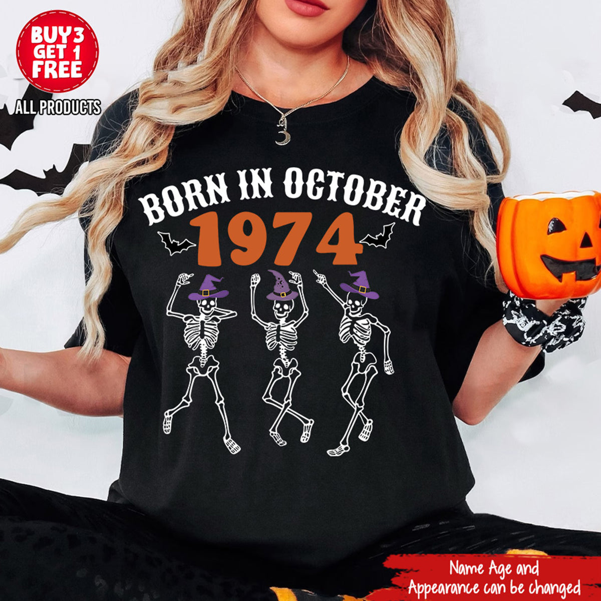 50th Birthday Shirts, 1974 Shirt, Custom Birthday Shirts, Turning 50 Shirt, queen was born in October, October shirts for Woman-YPT-TLQ