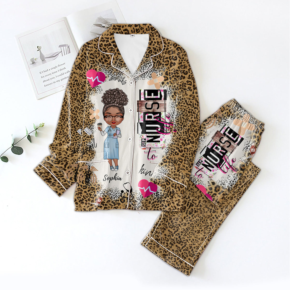 Personalized Women's Pajama Set, Gift For Nurse - Love Nurse Life