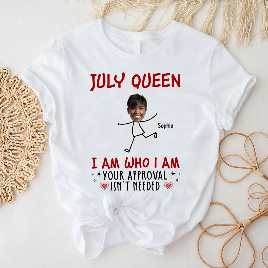 July Birthday Shirt, Custom Birthday Shirt, Queens Born In July, July Birthday Shirts For Woman Custom Photo