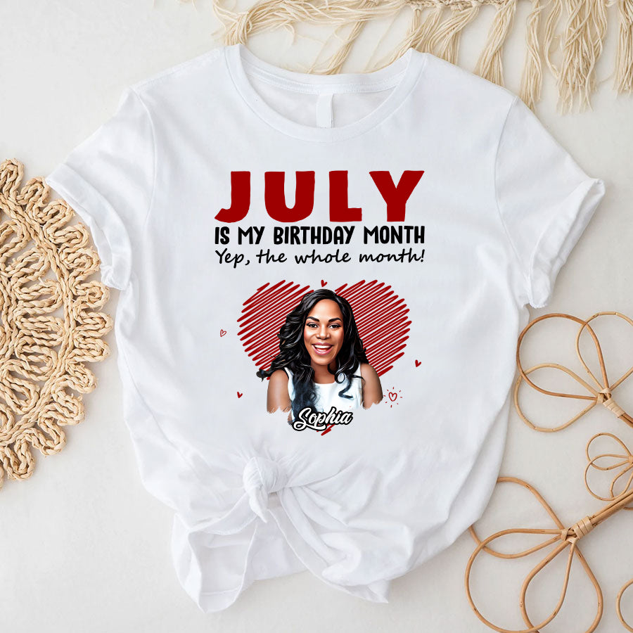 July Birthday Shirt, Custom Birthday Shirt, Queens Born In July, July Birthday Shirts For Woman Custom Photo